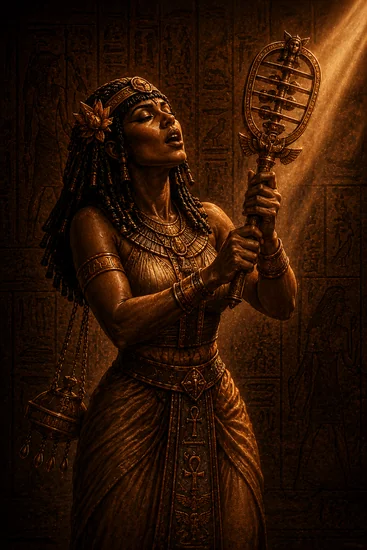 Arte da carta Cantora de Hathor