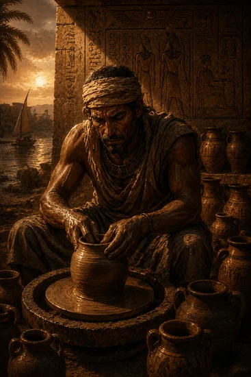 Arte da carta Oleiro de Khnum