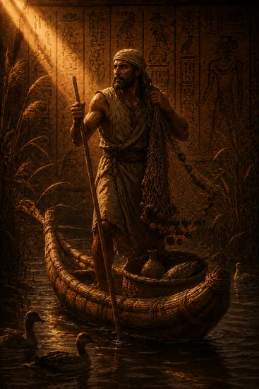 Arte da carta Pescador do Nilo