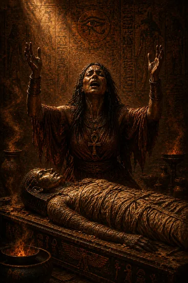 Arte da carta Sacerdotisa de Néftis