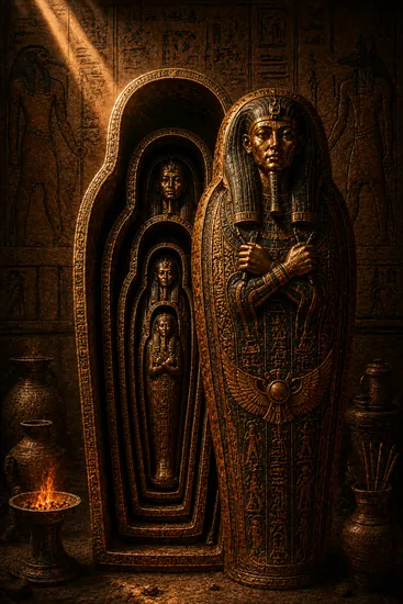 Arte da carta Sarcófago Dourado