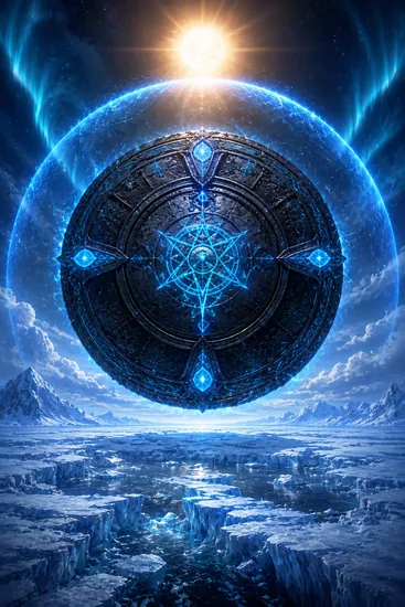 Arte da carta Svalinn, o Escudo do Sol