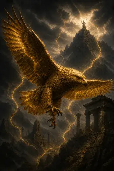 Arte da carta Águia de Zeus