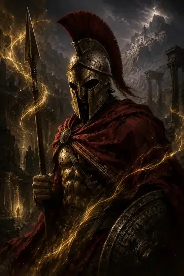 Arte da carta Lanceiro Espartano