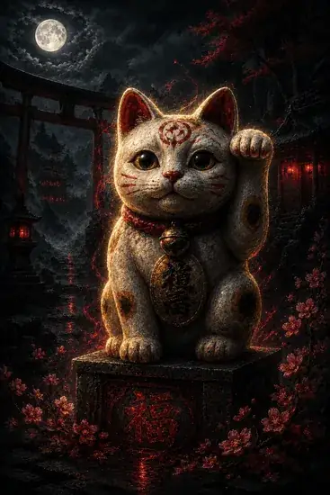 Arte da carta Gato da Sorte