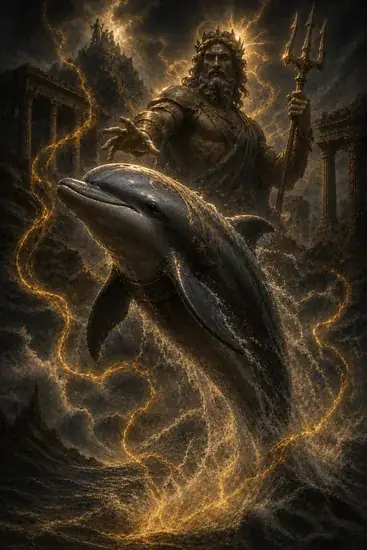 Arte da carta Golfinho Sagrado