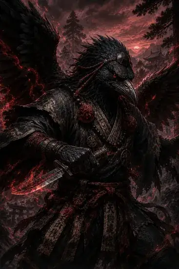 Arte da carta Karasu Tengu