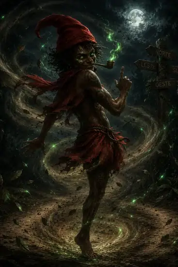 Arte da carta Saci-das-Encruzilhadas