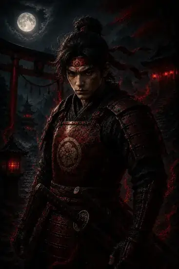 Arte da carta Samurai Jovem