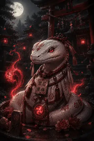 Arte da carta Serpente Branca