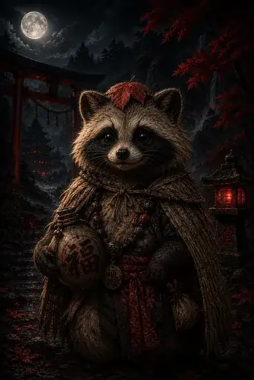 Arte da carta Tanuki Jovem