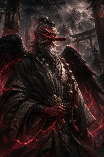 Arte da carta Tengu